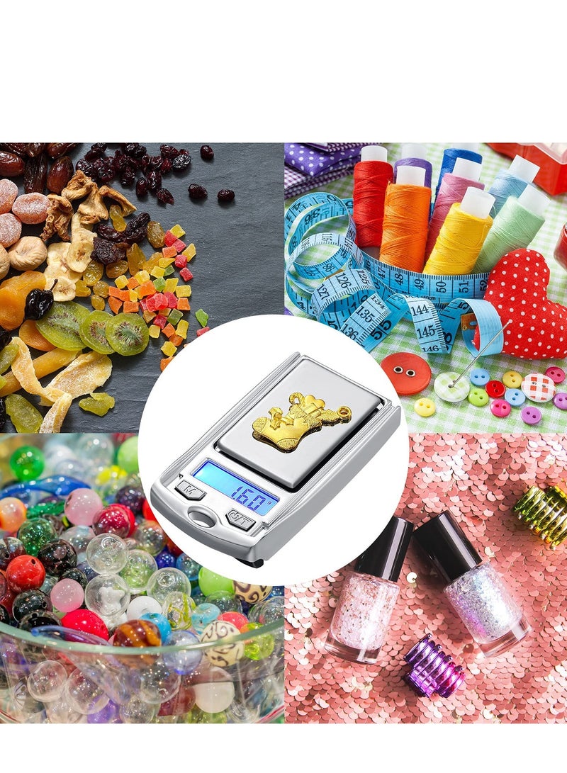 Barakah ميزان جرام محمول، ميزان رقمي صغير لذهب المجوهرات، ميزان إلكتروني دقيق محترف 200 جرام إلى 0.01 جرام، ميزان دقيق بحجم الجيب مع بطارية للمجوهرات، الأعشاب، الطعام، 1 قطعة - Image 4