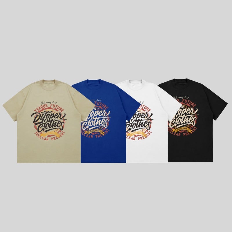 Trendy Brand Summer Japanese Printed Short-Sleeved T-Shirt Men'S Street Loose Couple'S Casual T-Shirt Heavy-Duty Intransparent 260G - Image 2