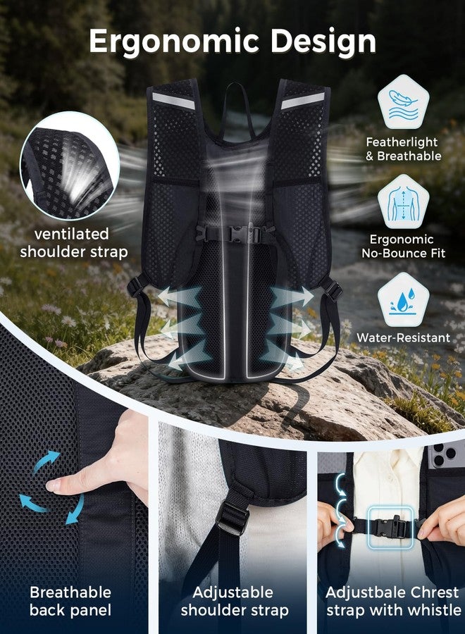 Blue Quartz Hydration Backpack with 2L Water Bladder, Hiking Water Pack with Insulated Compartment for Women Men, Lightweight Running Hydration Vest with Phone Pocket for Cycling, Biking - Image 4