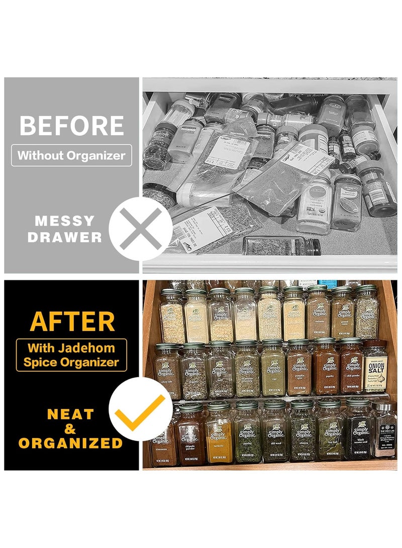 TPGP Spice Drawer Organizer, 4-Tier Clear Acrylic Expandable from 13" to 26" Seasoning Jars Drawer Insert, Kitchen Drawer Spice Rack Tray for Cabinet/Countertop - Image 5