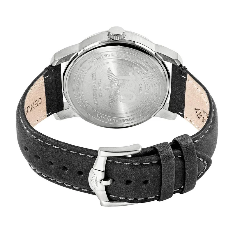 Rotary  Rotary Men's Heritage Field Stainless Steel Black Leather Strap Watch - RGS10003/06 for Men | Best Price UAE