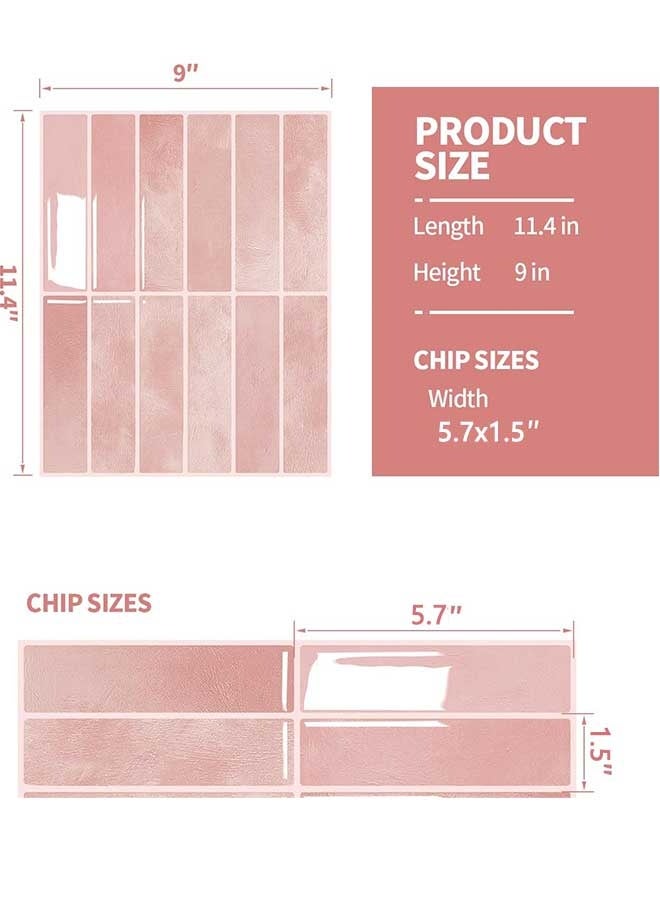 رَوَائِد بلاط خلفية للمطبخ قابل للتقشير واللصق، 5 صفائح ثلاثية الأبعاد ذاتية اللصق، بلاط لاصق للجدران في المطبخ والحمام، مقاس 23 × 29 سم - Image 2