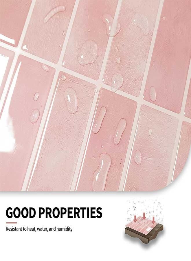 رَوَائِد بلاط خلفية للمطبخ قابل للتقشير واللصق، 5 صفائح ثلاثية الأبعاد ذاتية اللصق، بلاط لاصق للجدران في المطبخ والحمام، مقاس 23 × 29 سم - Image 4