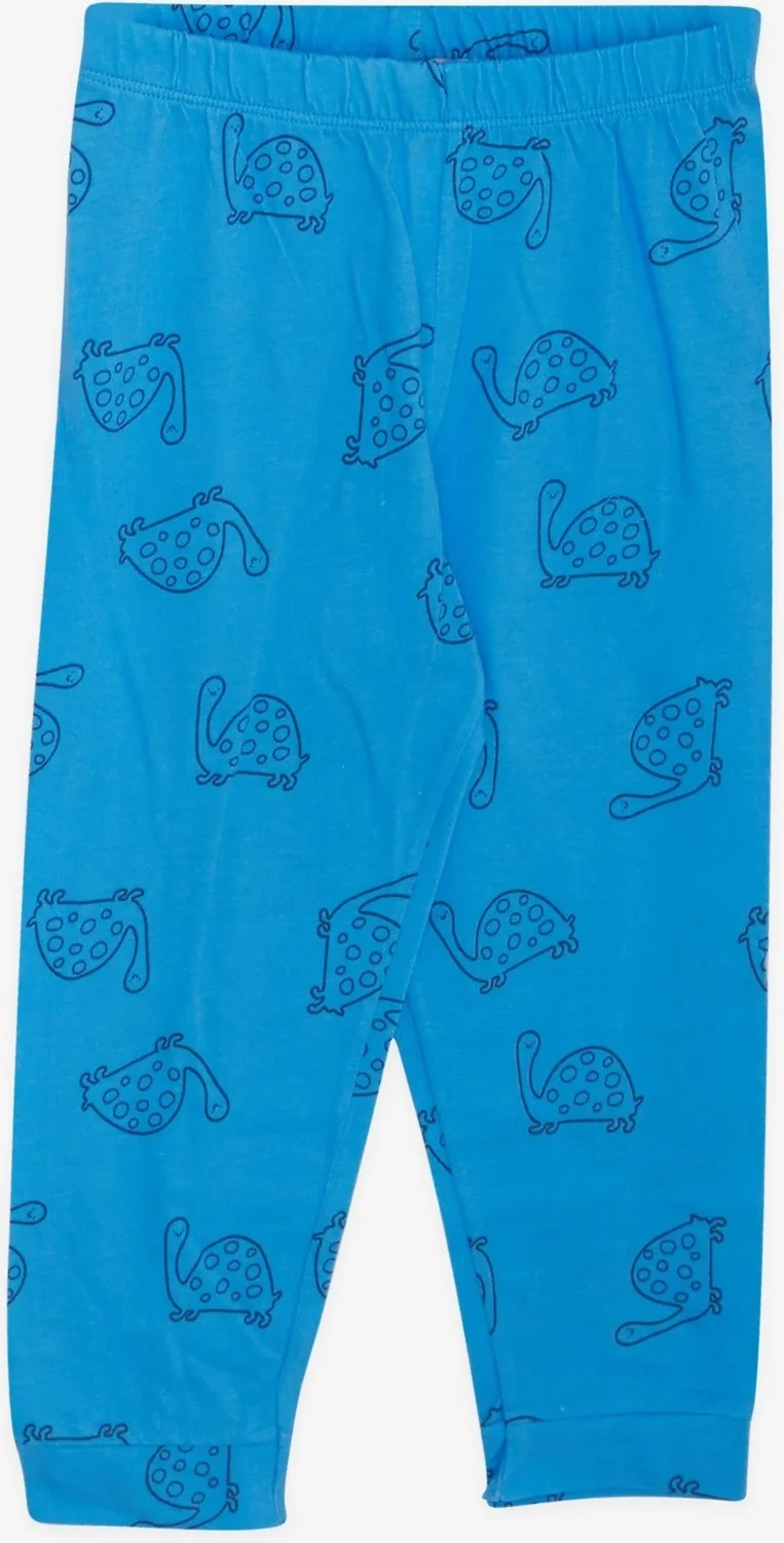 Macawi Breeze Boy's Pajama Set, Turtle Patterned, 1.5-5 Years, Blue