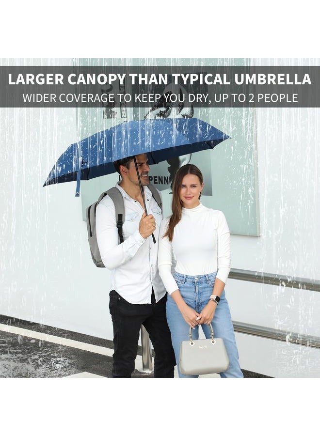 Anntrue Windproof Travel Umbrella, Auto Open Close Lightweight Compact Portable Backpack Folding Umbrella, Perfect for Car, Purse, Men and Women(Blue) - Image 3