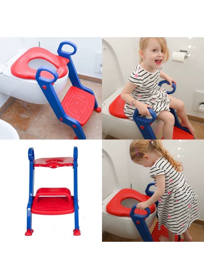 NAMA Toilet Training Seat With Step Ladder, Foldable Potty Seat, Potty Training For Kids, Splash Guard With Soft Comfortable Non-Slip Pad - Image 2