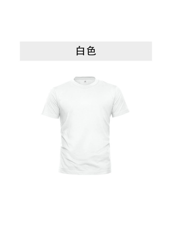Summer White Short Sleeve T-shirt Men's Solid Color Cotton Round Neck T-shirt Group Purchase Advertising Shirt Cultural Shirt Class Clothes