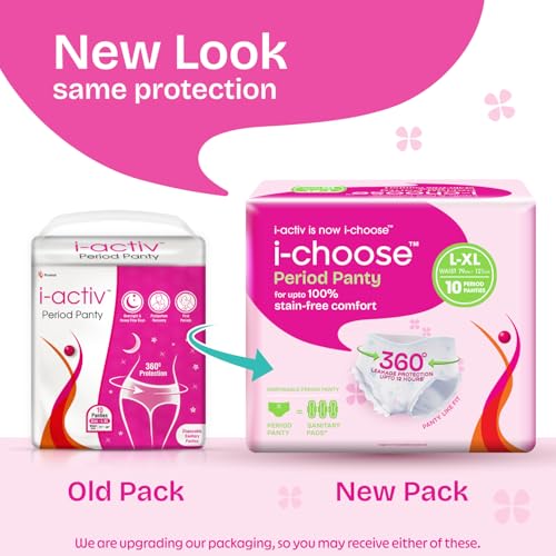 i-activ i activ Period Panty for Girls & Women | L-XL | 2's Pack | Disposable Period Panties for Women for Heavy Flow Periods | Maternity Pads after Delivery | 360 Degree Protection | Waist Size - 31" to 48" - Image 2