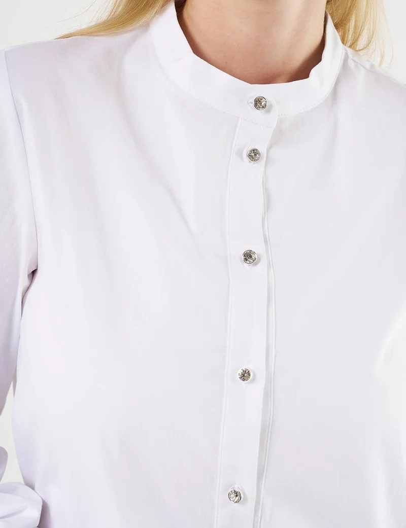 Kayra Shimmered Poplin Tunic Optic White