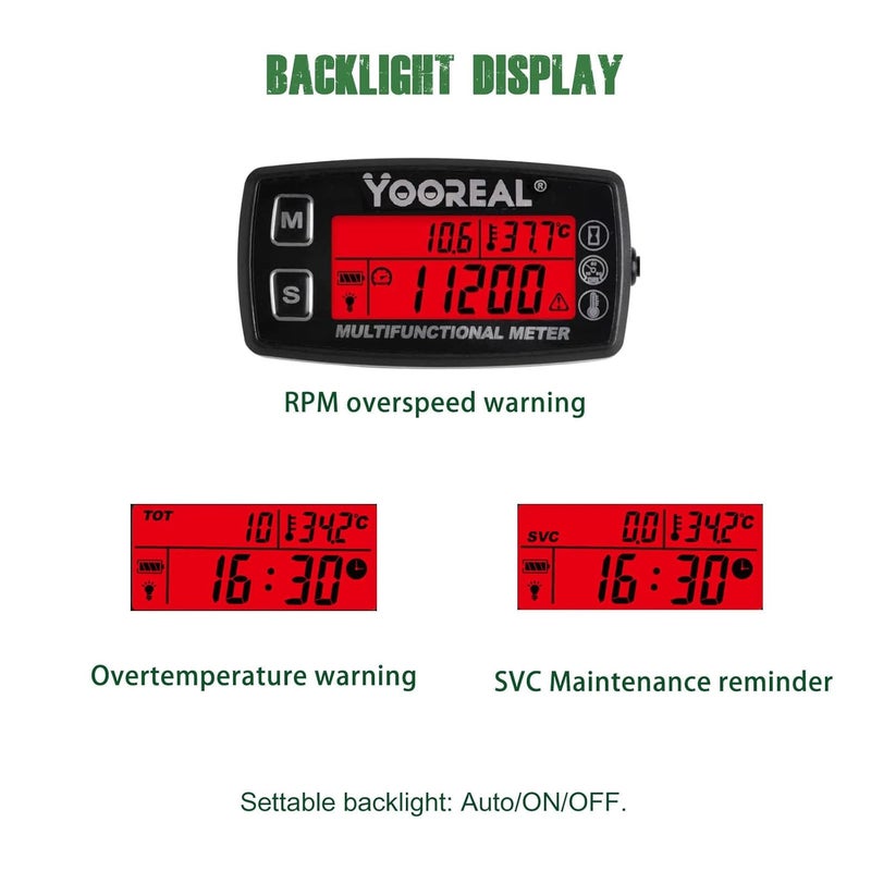 Yooreal Digital Hour Meter and Tachometer - Image 5