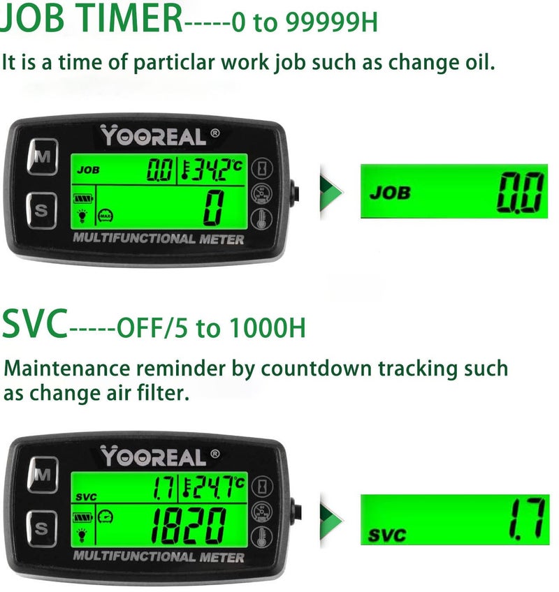 Yooreal Digital Hour Meter and Tachometer - Image 3