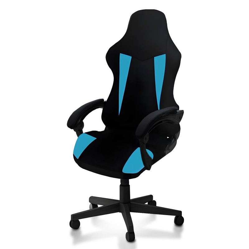 WYLEBER Gaming Chair Covers Only,Stretchable Soft Thick Breathable Mesh Scratch Resistant Gaming Chair Seat Cover with 2Pcs Armrest Slipcovers(Black-Blue,Style 1) - Image 1