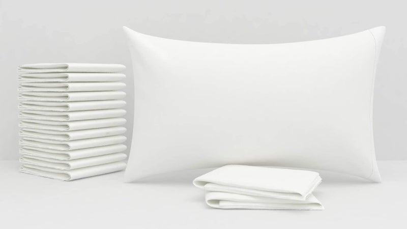 KASTWAVE 20 Pieces Disposable Pillow Cases, 32 x 20 Inches White Pillowfor Hotels Single Use Pillowcase, Disposable Home Bedding Supplies - Image 1