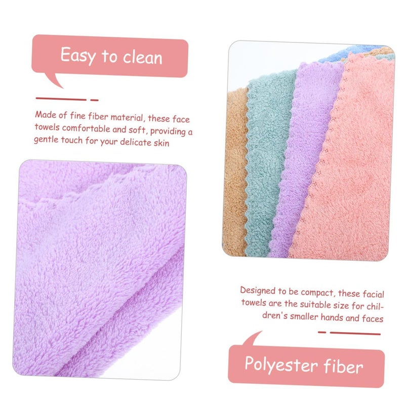 Coral Fleece Face Wash Cloths 10 Pcs 30x30cm Superfine Microfiber Soft Makeup Remover Towels - Image 4