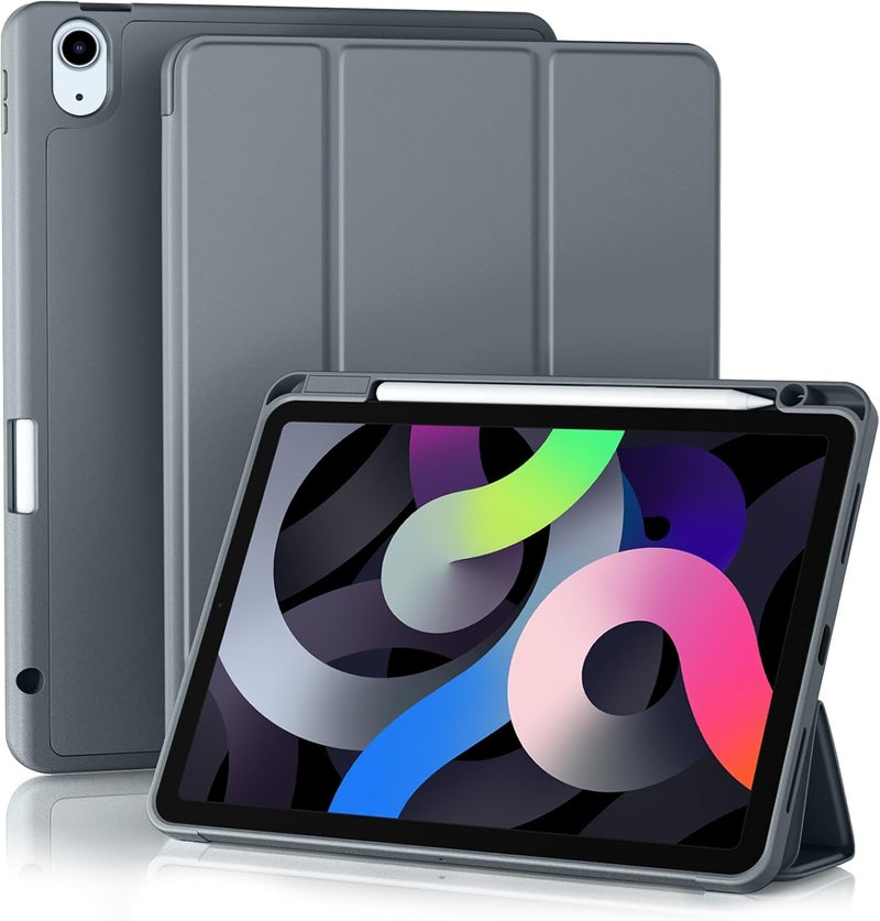 Akkerds Compatible with iPad Air 11 Inch Case 7th/6th Generation (M3/M2) 2025/2024, for iPad Air 5th/4th Generation Case 10.9 Inch 2022/2020 with Pencil Holder[Auto Sleep/Wake], Darkgrey - Image 1