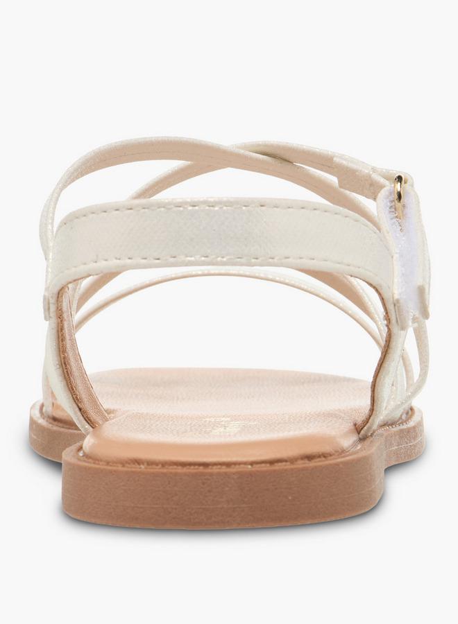 Little Missy Juniors Girls Cross Strap Hook and Loop Sandals - Image 4