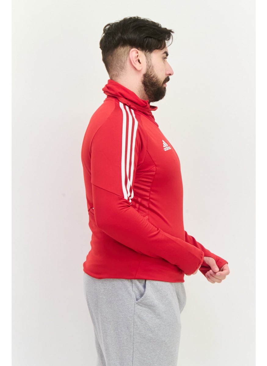 Adidas Men Sportswear Fit Long Sleve Training Sweatshirt, Red  - Image 4