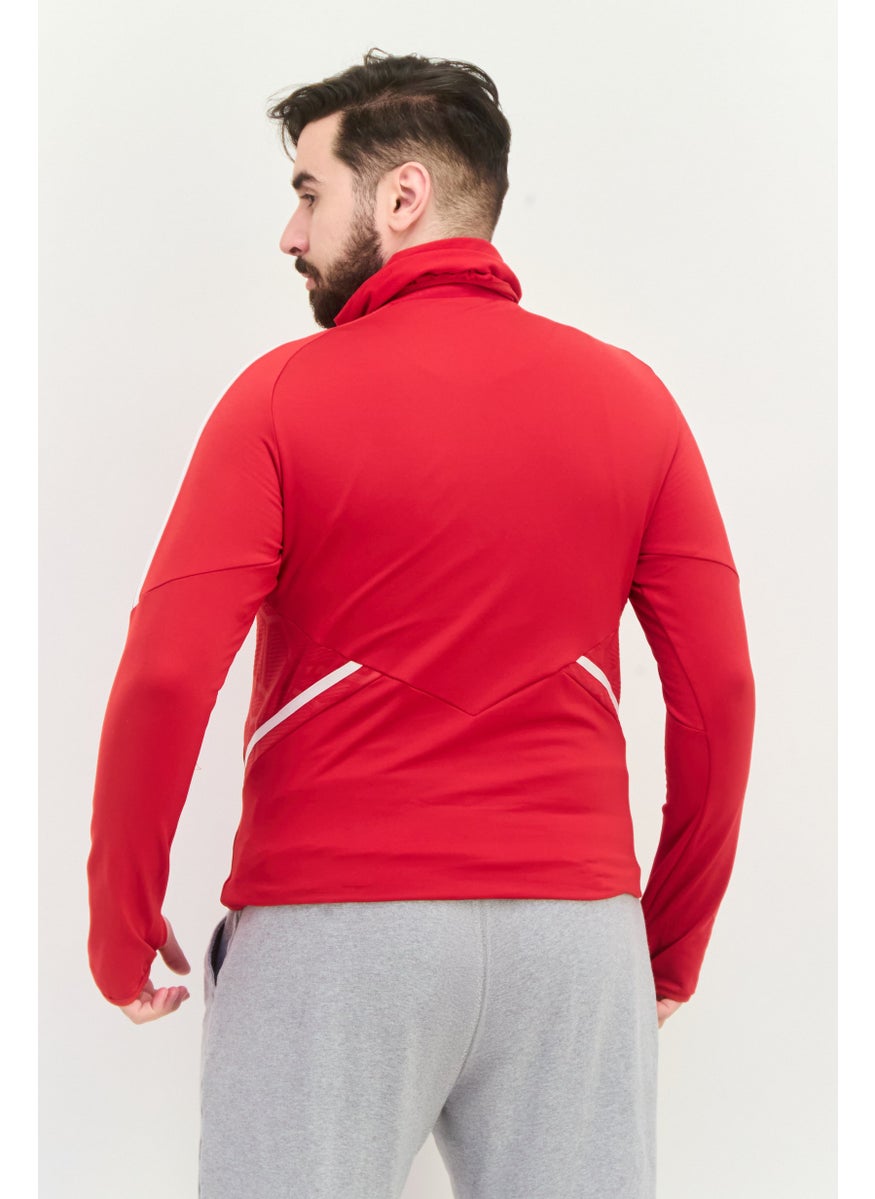 Adidas Men Sportswear Fit Long Sleve Training Sweatshirt, Red  - Image 2