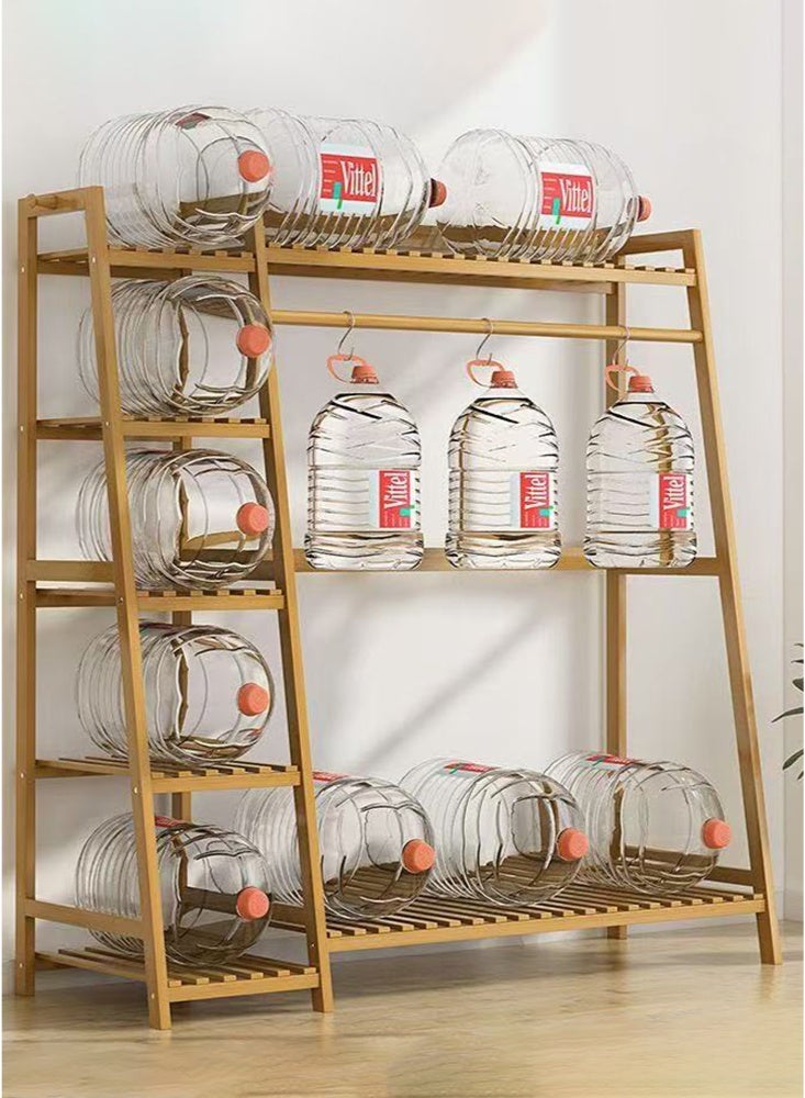 كوزينيست رف ملابس من الخيزران 7 طوابق رف تخزين رف تعليق المعاطف والملابس، منظم خزانة ملابس محمول مع رف علوي، أرفف تخزين الأحذية لغرفة النوم - Image 5