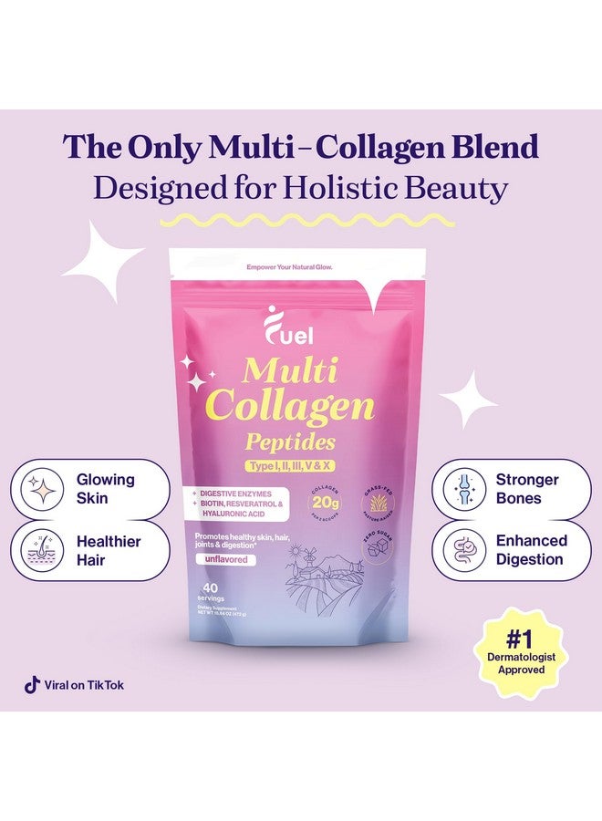 FUEL Fuel Collagen Peptides Powder - Collagen Protein Powder for Women with Hyaluronic Acid & Biotin, Collagen Packets Promote Skin, Hair & Nail Health, Hydrolyzed Collagen Peptides Powder Unflavored  - Image 2