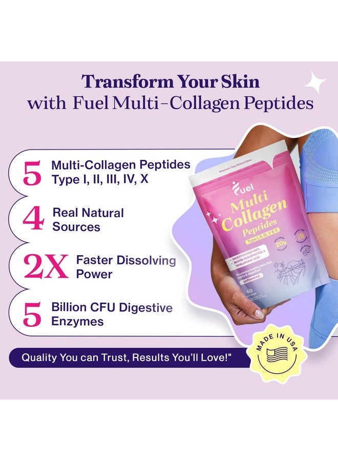 FUEL Fuel Collagen Peptides Powder - Collagen Protein Powder for Women with Hyaluronic Acid & Biotin, Collagen Packets Promote Skin, Hair & Nail Health, Hydrolyzed Collagen Peptides Powder Unflavored  - Image 3