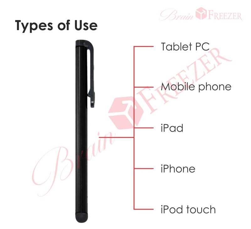 Brain Freezer Universal Stylus Pen for All Touch Screen Devices Mobile Phones and Tablets and for All I-Pads Black - Image 4