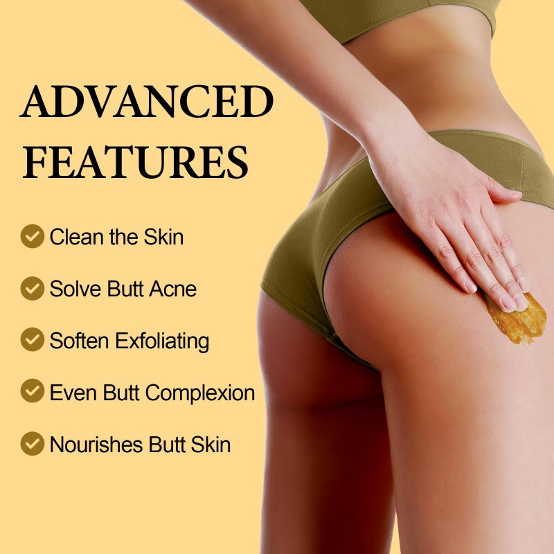 SHVYOG Butt Scrub Wash, Butt Scrub Exfoliator with Turmeric & Centella for Thigh Acne, Ingrown Hair, Bikini, Razor bump, Cellulite Clearing - Image 5