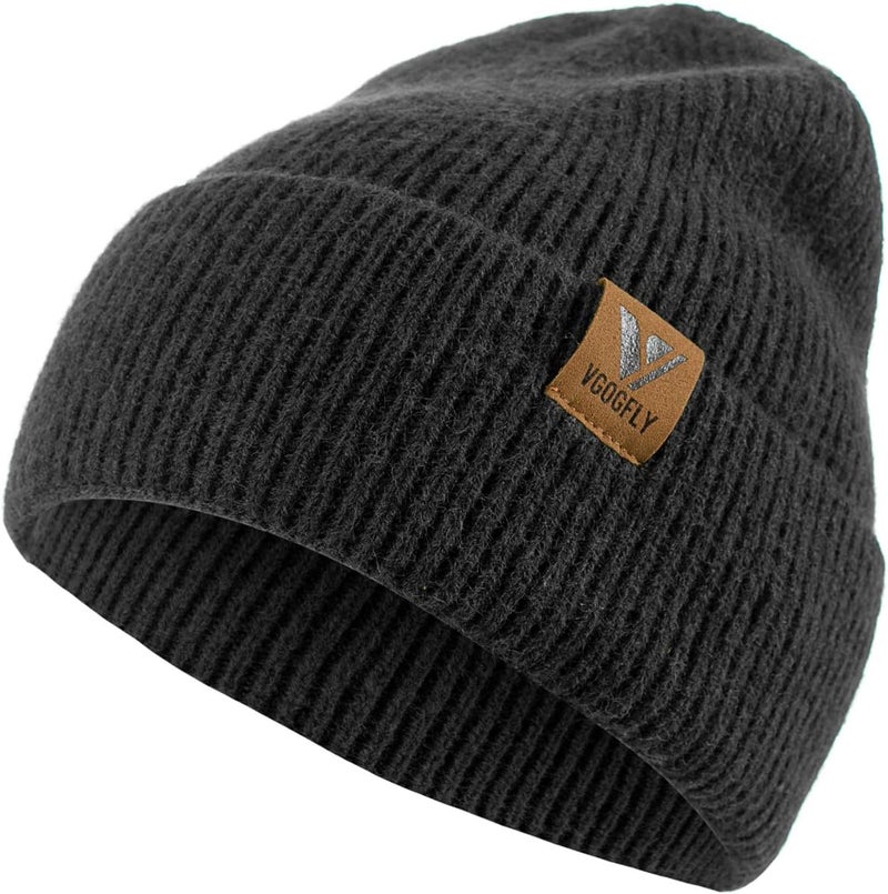 Vgogfly Beanie Men Slouchy Knit Skull Cap Warm Stocking Hats Guys Women Striped Winter Beanie Hat Cuffed Plain Hat - Image 1