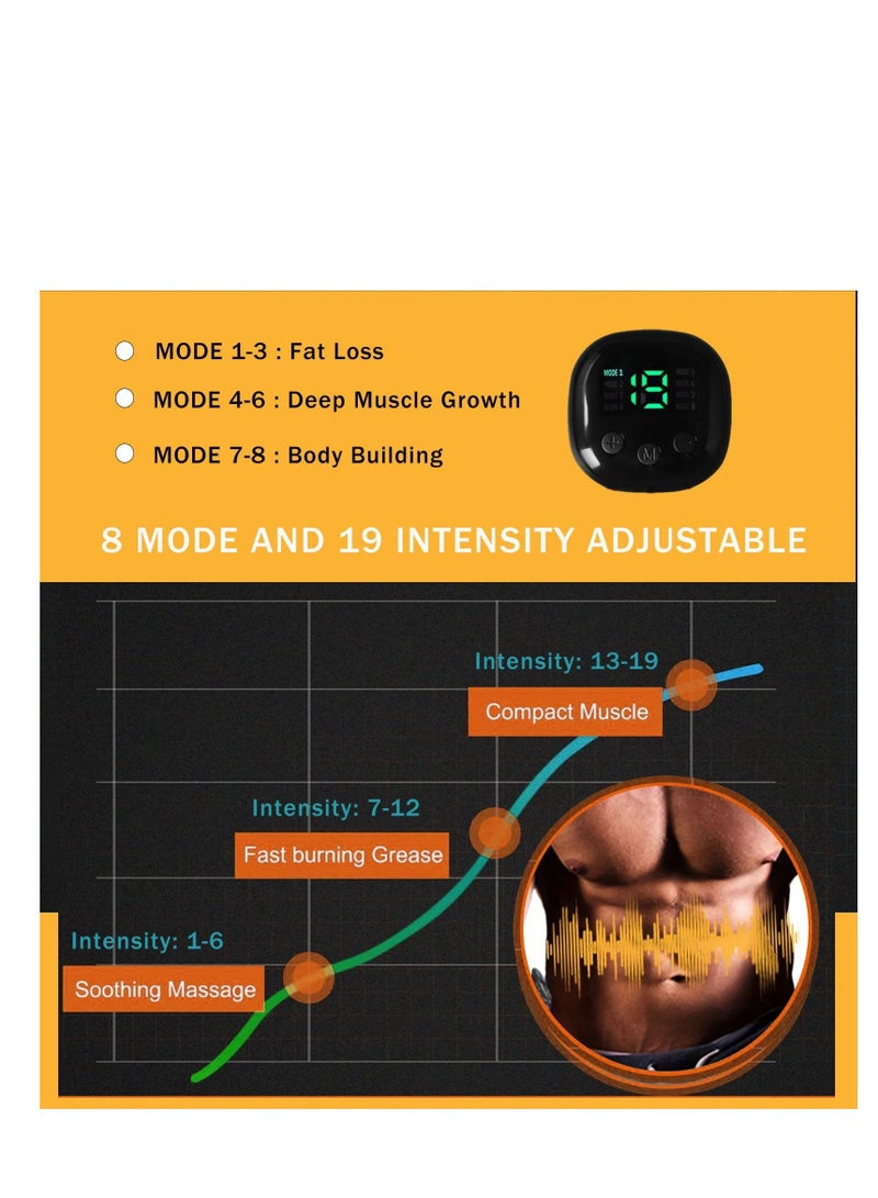 ABS Abdominal Toning Trainer, ABS Stimulator, Ab Machine, Abdominal Toning Belt Muscle Toner Fitness Training Equipment, Ab Sport Exercise Wireless Home Fitness Equipment