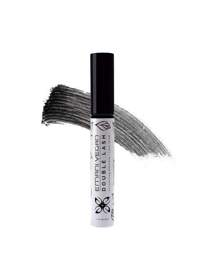 Emani Double Lash Natural Volumizing Mascara With Lash Growth Serum Nontoxic Smudgefree Organic Formula, Suitable For Sensitive Eyes, Paraben And Cruelty Free, Vegan, 0.23 Fl Oz, Granite  - Image 2
