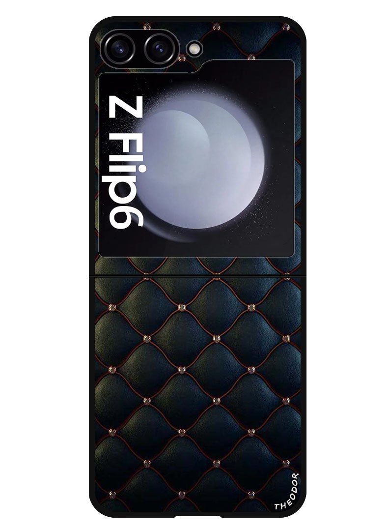 Theodor Protective Case Anti Scratch Shock Proof Bumper Cover For Samsung Galaxy Z Flip 6 Stappers On Black Cloth Pattern - Image 1