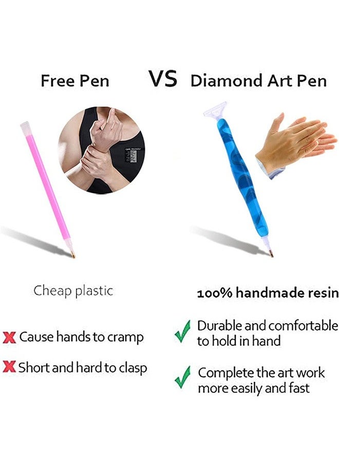LENND Diamond Painting Pen, Handmade Resin Diamond Painting Pens with Glue Clay and Various Tips, More Comfortable and Faster, 5D Diamond Painting Tools for Diamond Paintings Hobby  - Image 3