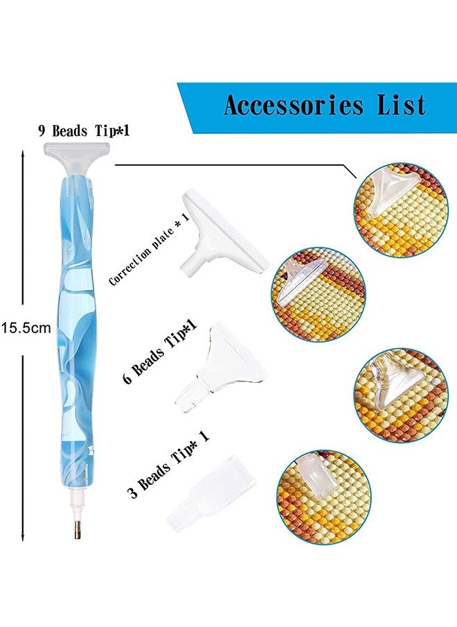 LENND Diamond Painting Pen, Handmade Resin Diamond Painting Pens with Glue Clay and Various Tips, More Comfortable and Faster, 5D Diamond Painting Tools for Diamond Paintings Hobby  - Image 2