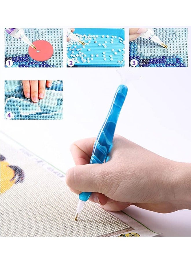 LENND Diamond Painting Pen, Handmade Resin Diamond Painting Pens with Glue Clay and Various Tips, More Comfortable and Faster, 5D Diamond Painting Tools for Diamond Paintings Hobby  - Image 5