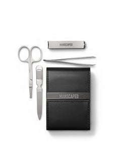 manscaped MANSCAPED® Shears 2.0 Tempered Stainless Steel Men's Nail Kit, Fingernail Clippers, Safety Scissors, Tweezers and Nail File, Travel Manicure Pedicure Set, 4-Piece Luxury Grooming Kit with Compact Case  - Image 1