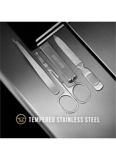 manscaped MANSCAPED® Shears 2.0 Tempered Stainless Steel Men's Nail Kit, Fingernail Clippers, Safety Scissors, Tweezers and Nail File, Travel Manicure Pedicure Set, 4-Piece Luxury Grooming Kit with Compact Case  - Image 2