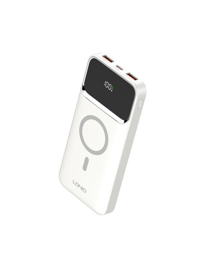 LDNIO PQ12 10000mAh Magnetic Wireless Power Bank with 15W Wireless Charging, 22.5W Fast Charging Portable Battery Pack, USB-C PD and QC 3.0 External Battery Charger, LED Display, Portable Charger for iPhone, Android Phones, AirPods and USB Devices - Image 1
