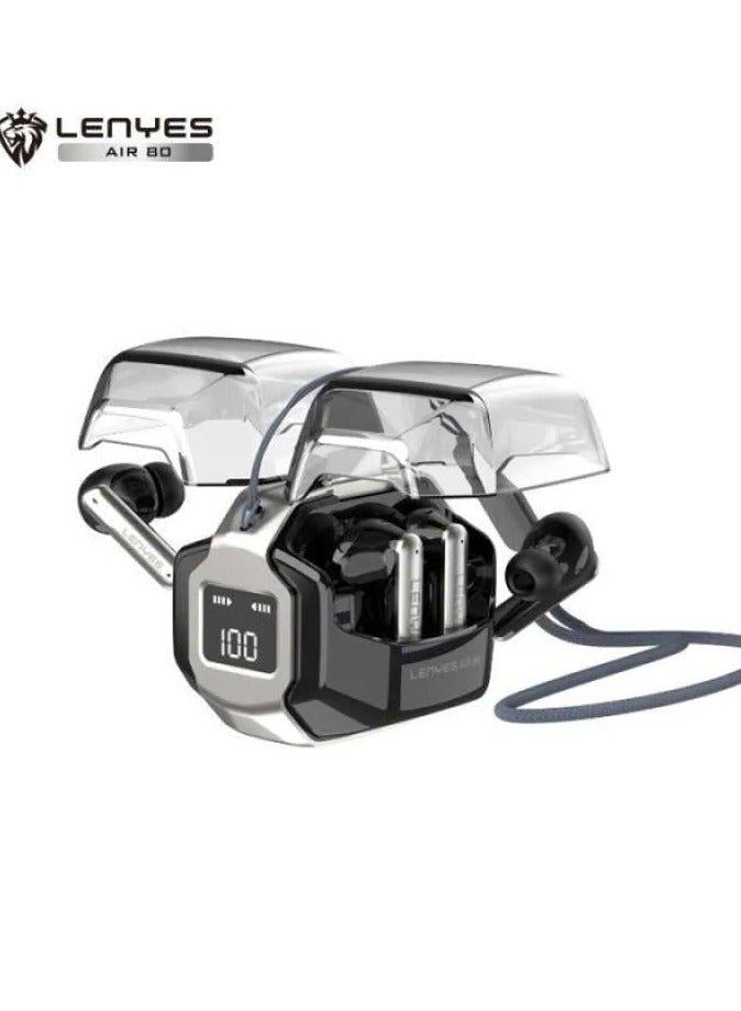 Lenyes Air 80 130 Hours ANC Headphones, Black - Image 1