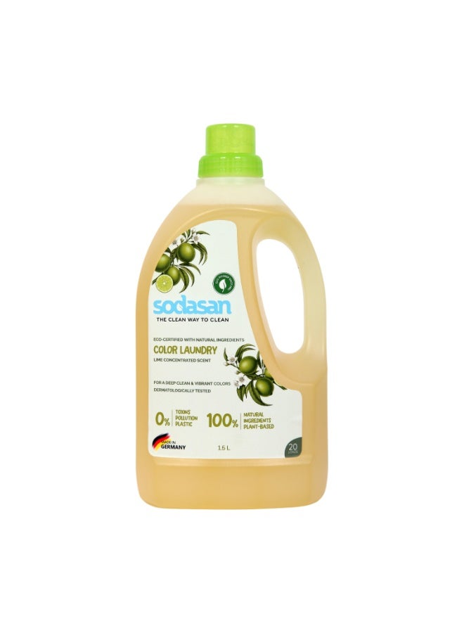 Sodasan 100% Natural Colour Laundry Liquid Lime 1.5Kg - Image 1