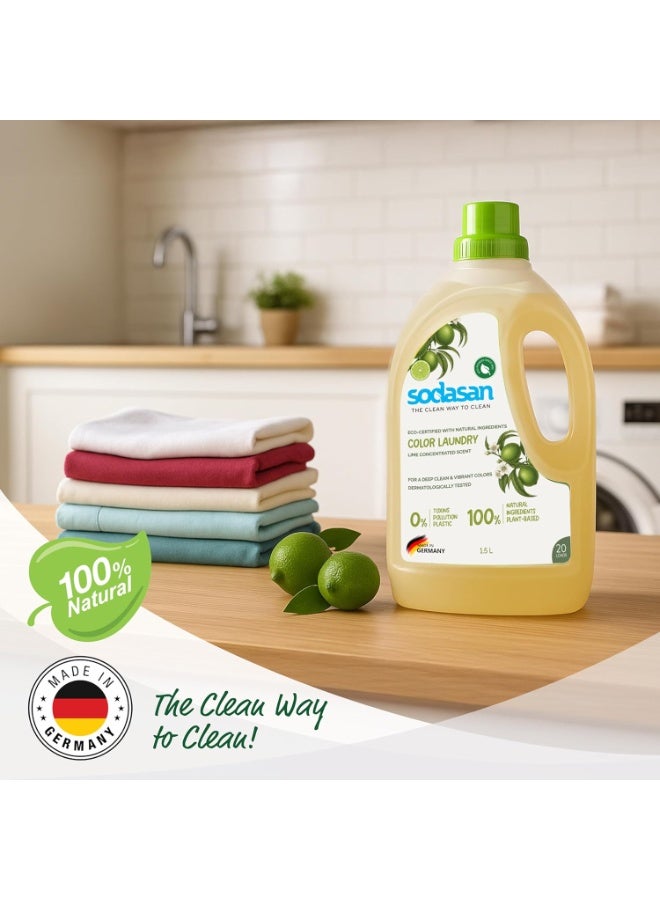 Sodasan 100% Natural Colour Laundry Liquid Lime 1.5Kg - Image 5