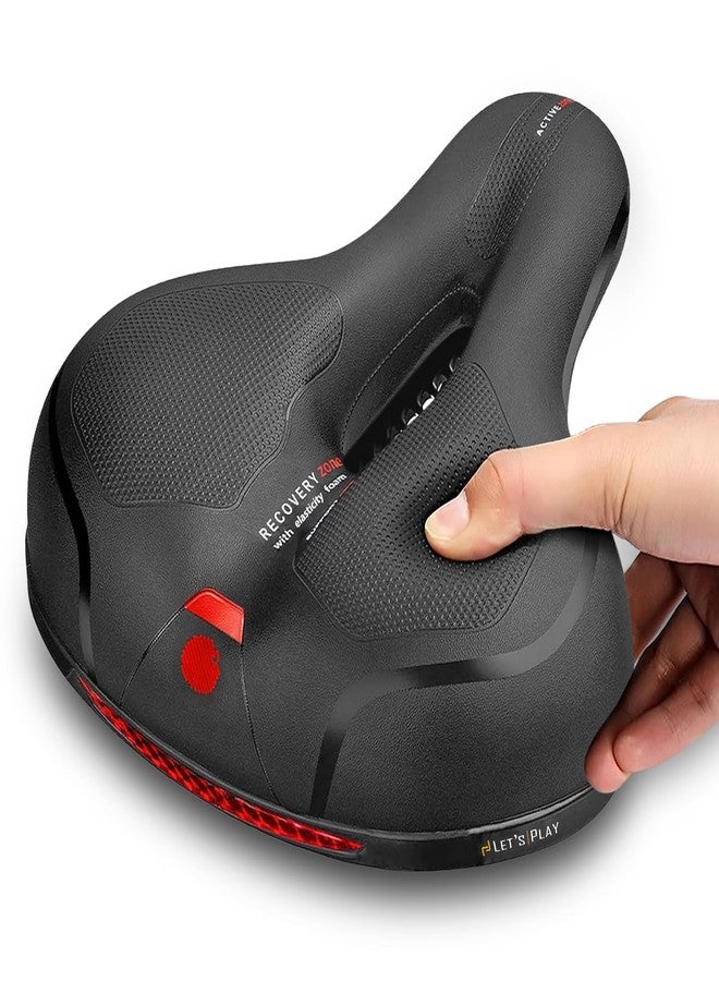 LET'S PLAY® 9.8" Big Cycle Seat with Shock Absorbers, Waterproof Foam Cushion Saddle for All Bicycles, Comfortable Seat for Boys, Girls & Adults - Image 1