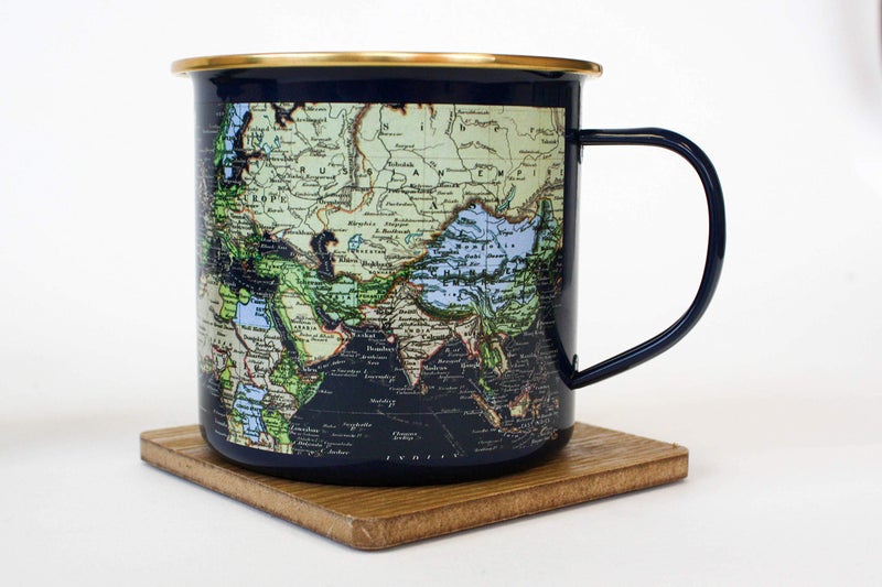Gift Republic Man Of The World Blue Enamel Mug - Image 5