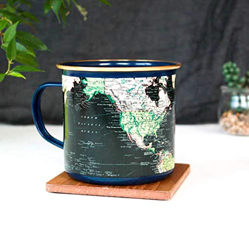 Gift Republic Man Of The World Blue Enamel Mug - Image 2
