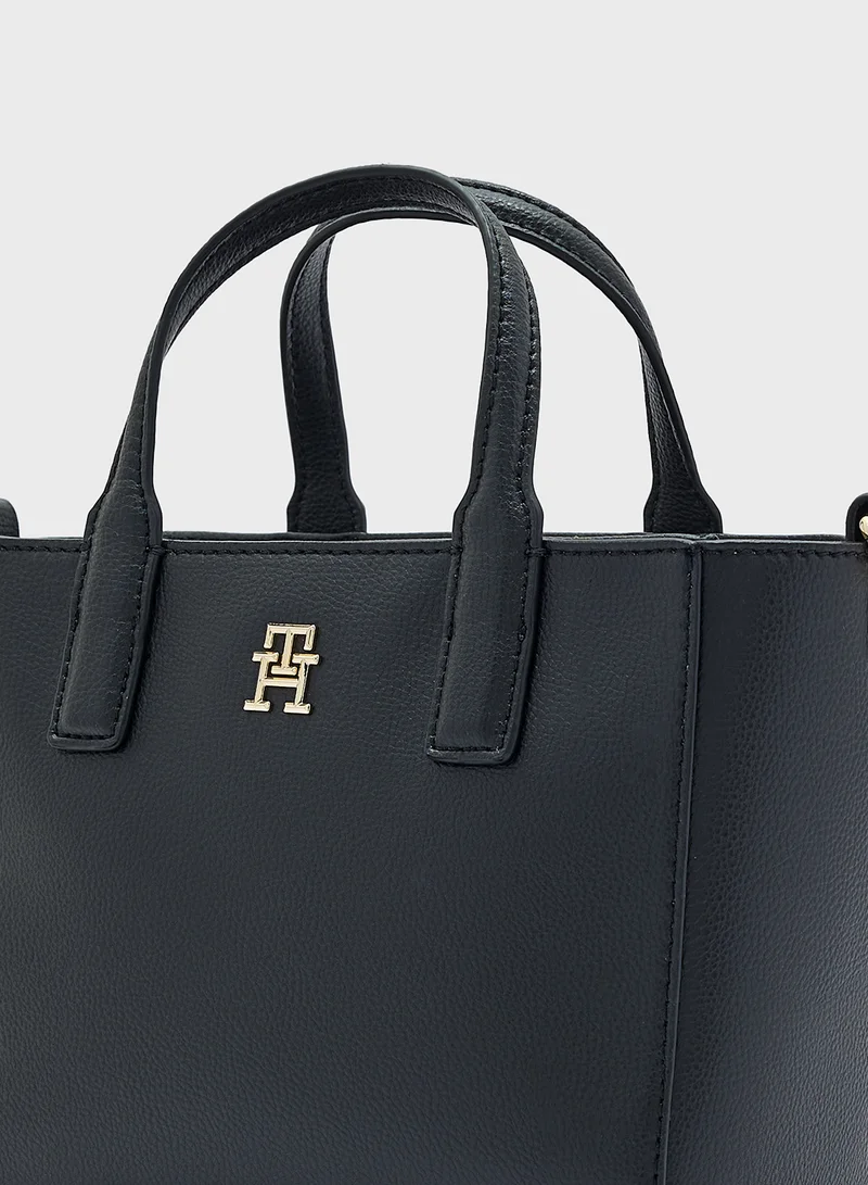 تومي هيلفيغر Logo Detail Zip Over Tote