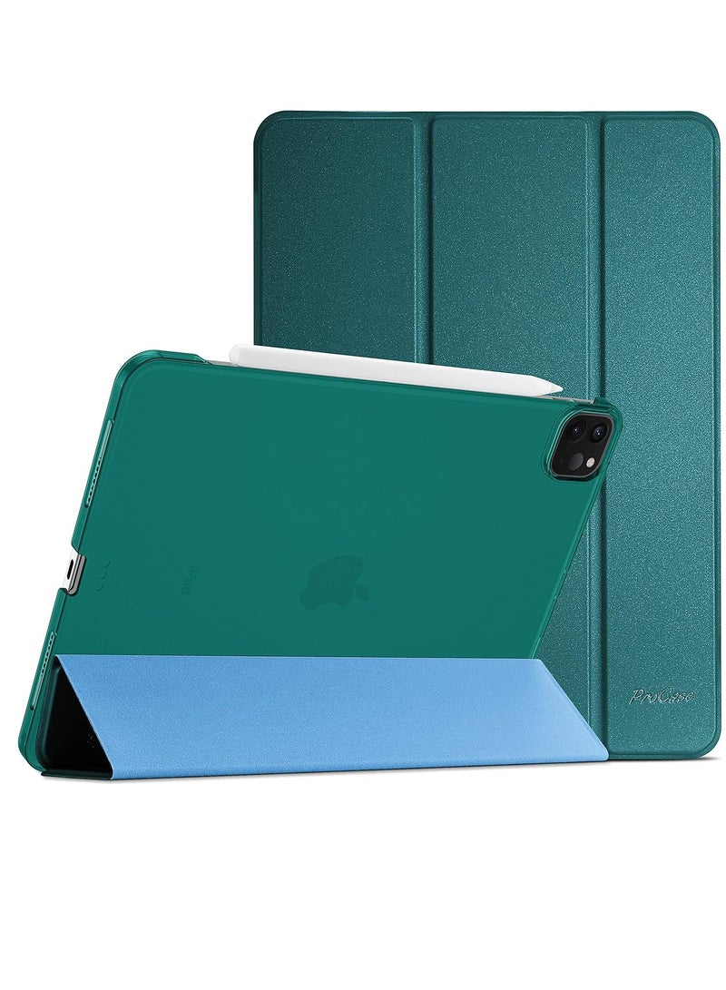 Procases Smart Case for iPad Air 13 and iPad Pro 12.9 Slim Stand Hard Back Shell Smart Cover Teal - Image 1