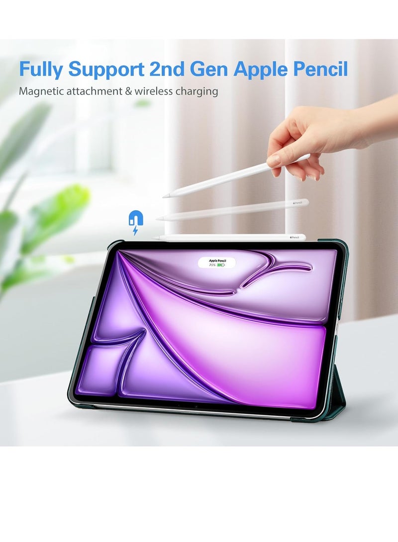 Procases Smart Case for iPad Air 13 and iPad Pro 12.9 Slim Stand Hard Back Shell Smart Cover Teal - Image 2