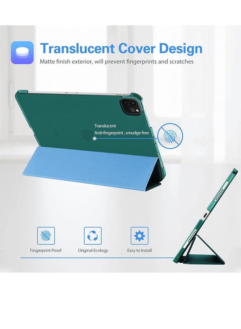 Procases Smart Case for iPad Air 13 and iPad Pro 12.9 Slim Stand Hard Back Shell Smart Cover Teal - Image 3