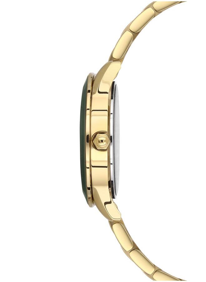 U.S. Polo Assn. - U.S. Polo Assn. Fundamental 36mm Ladies' White Dial Watch with Gold Stainless Steel Band and Abstract Design Bezel - USPA2044-03, Boldly Stylish Sophistication - Image 1