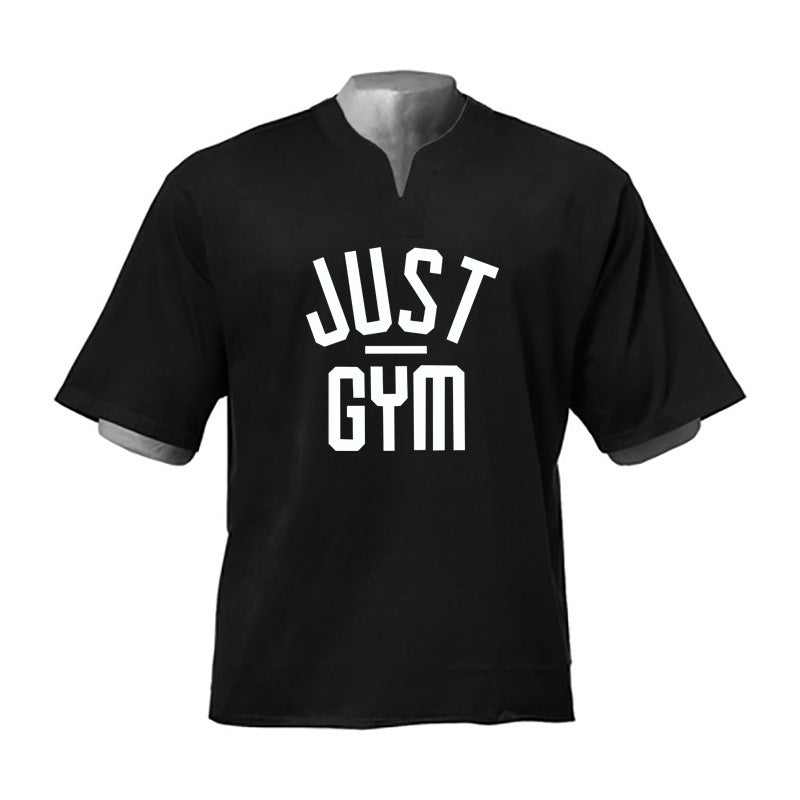 Muscle fitness short sleeve T-shirt men''s loose plus size training clothes casual half sleeve sports running casual summer fitness - Image 1