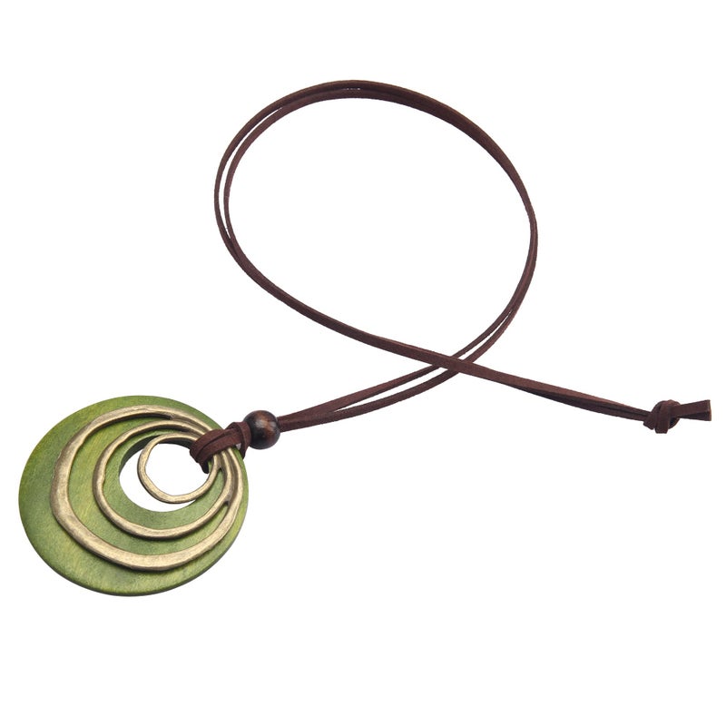 Bjesinmo Bohemian Necklace for Women Wooden Necklaces Large Pendant Necklace Sweater Necklaces for Women Trendy Vintage Jewelry Gifts - Image 4